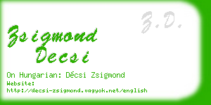 zsigmond decsi business card