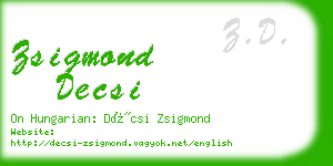 zsigmond decsi business card